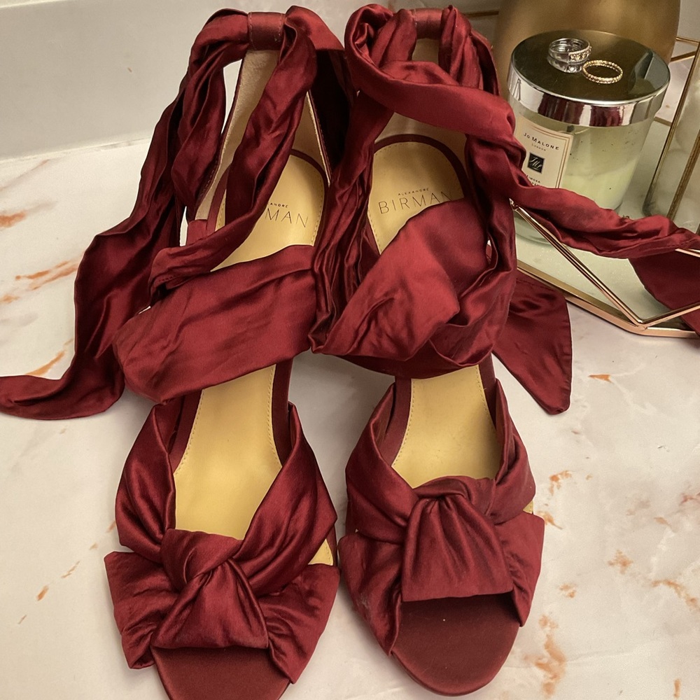 Alexandre Birman satin lace up sandals size 38